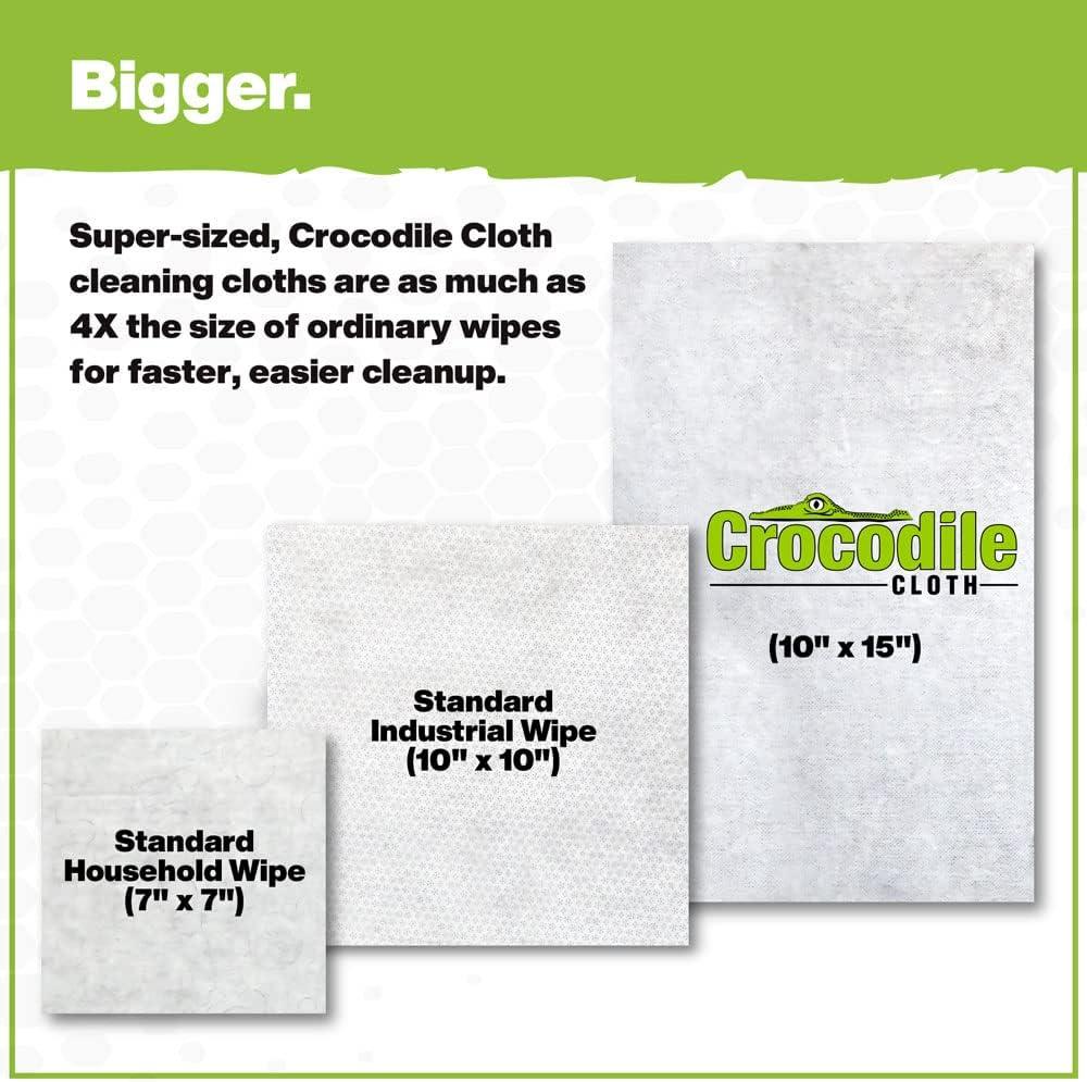 image:imageCrocodile Cloth Grill 80 15 x 10 Plantbased Cleaning Wipes Safe on Skin amp Multiple Surfaces Infused with Aloe amp Vitamin E Large PreMoistened amp Absorbent80 Count Pack of 8