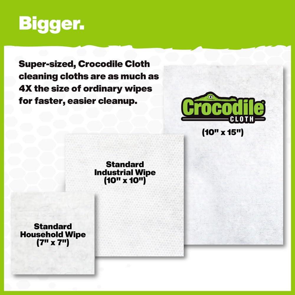 image:imageCrocodile Cloth Outdoor Cleaning Wipes PlantBased MultiSurface Wipes PreMoistened Aloe amp Vitamin E Safe on Skin 80 Count 15 x 10 Inch80 Count Pack of 8