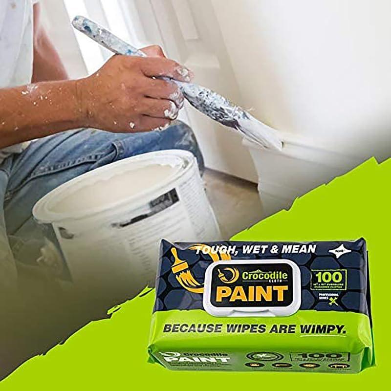 image:imageCrocodile Cloth Paint Cleaning Wipes 100 Count 15 x 10 HeavyDuty Cleaning Cloths for Paint Prep amp Cleanup Removes Paint Adhesive Caulk Ideal for Painters Contractors Artists amp DIY Work100 Count Pack of 6