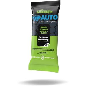 Crocodile Cloth Auto Cleaning Wipes – 100 XL (15″ x 10″) Disposable Wipes for Car Engine Degreasing, Body Detailing & Tire Cleaning – Cuts Grease, Oil, Adhesives on Hands, Tools, Parts & More(10 Count (Pack of 1))