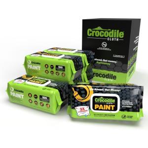 Crocodile Cloth Paint Cleaning Wipes – 100 Count (15″ x 10″) Heavy-Duty Cleaning Cloths for Paint Prep & Cleanup, Removes Paint, Adhesive, Caulk – Ideal for Painters, Contractors, Artists & DIY Work(100 Count (Pack of 6))