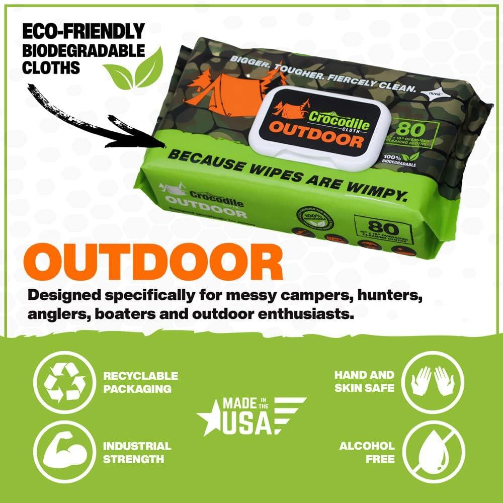 image:imageCrocodile Cloth MultiPurpose Household Cleaning Wipes The Stronger Easier Way To Clean Grease amp Outdoor Cleaning Wipes Clean Up Outside while Camping Hiking Fishing