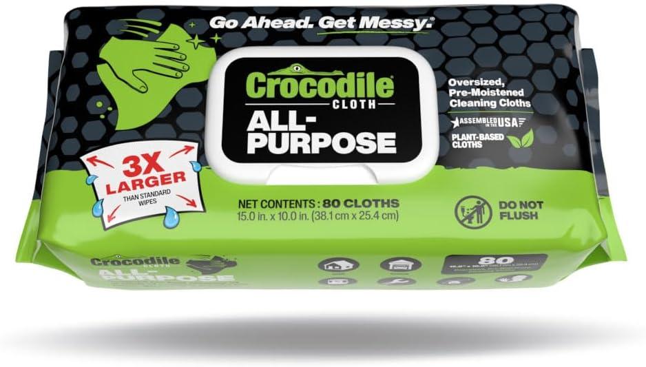 image:imageCrocodile Cloth MultiPurpose Household Cleaning Wipes The Stronger Easier Way To Clean Grease amp Outdoor Cleaning Wipes Clean Up Outside while Camping Hiking Fishing