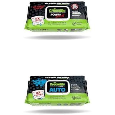 image:imageCrocodile Cloth Cleaning Wipes  PowerSCRUB 80 Count amp Auto 100 Count Bundle