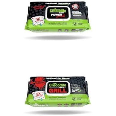 image:imageCrocodile Cloth Cleaning Wipes  PowerSCRUB 80 Count amp Grill 80 Count Bundle