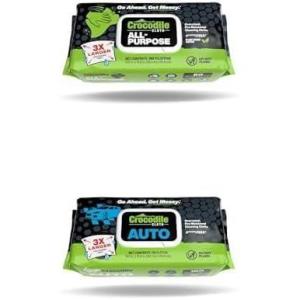 Crocodile Cloth Cleaning Wipes – All-Purpose 80 Count & Auto 100 Count Bundle
